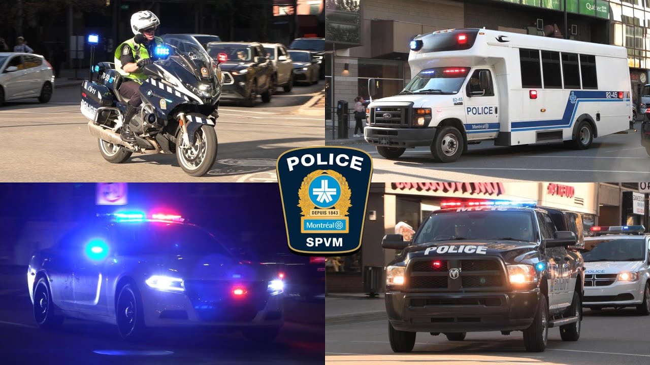Montréal | Police Department Patrol Cars Responding Code 3 (Compilation 2)