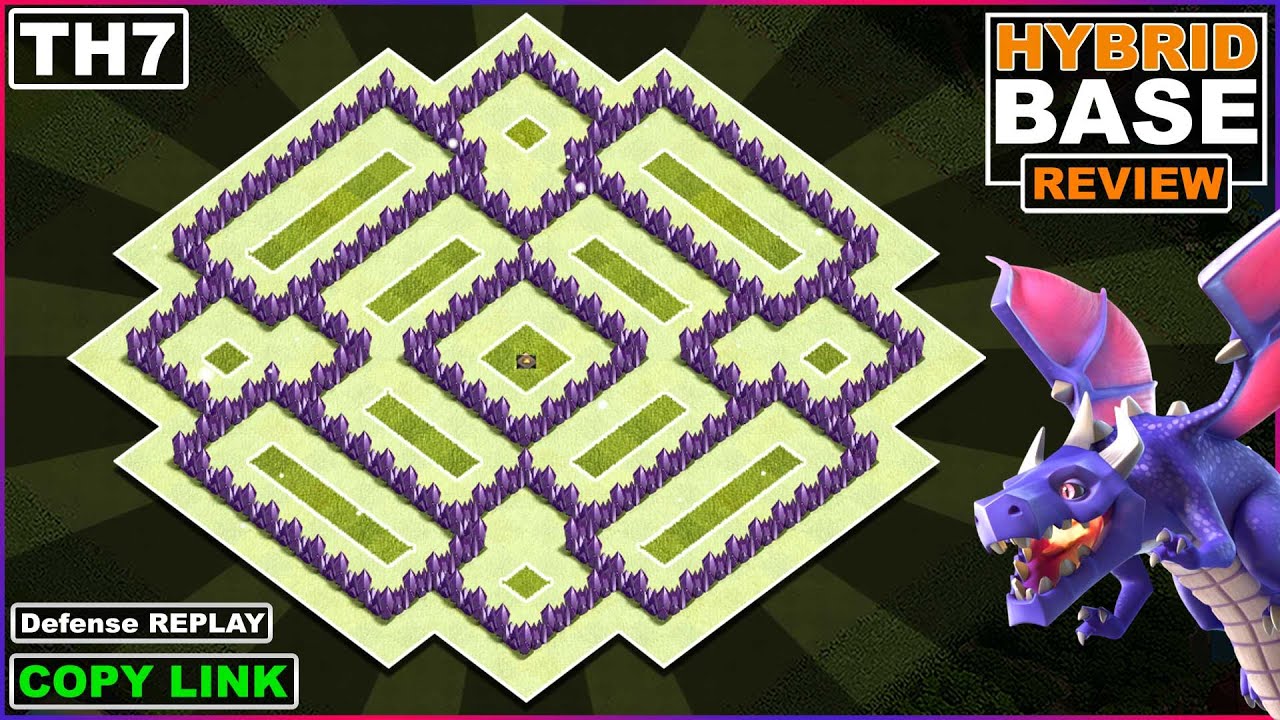 NEW BEST! TH7 HYBRID/TROPHY/FARMING Base 2023 | Town hall 7 Defense Base Copy Link - Clash of Clans