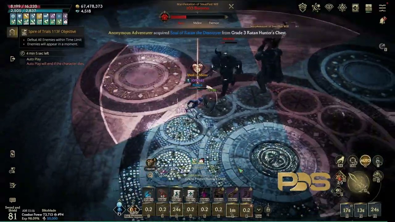 LORDNINE: INFINITE CLASS - CLEARING FLOOR 113 SPIRE OF TRIALS (status immune elixir)