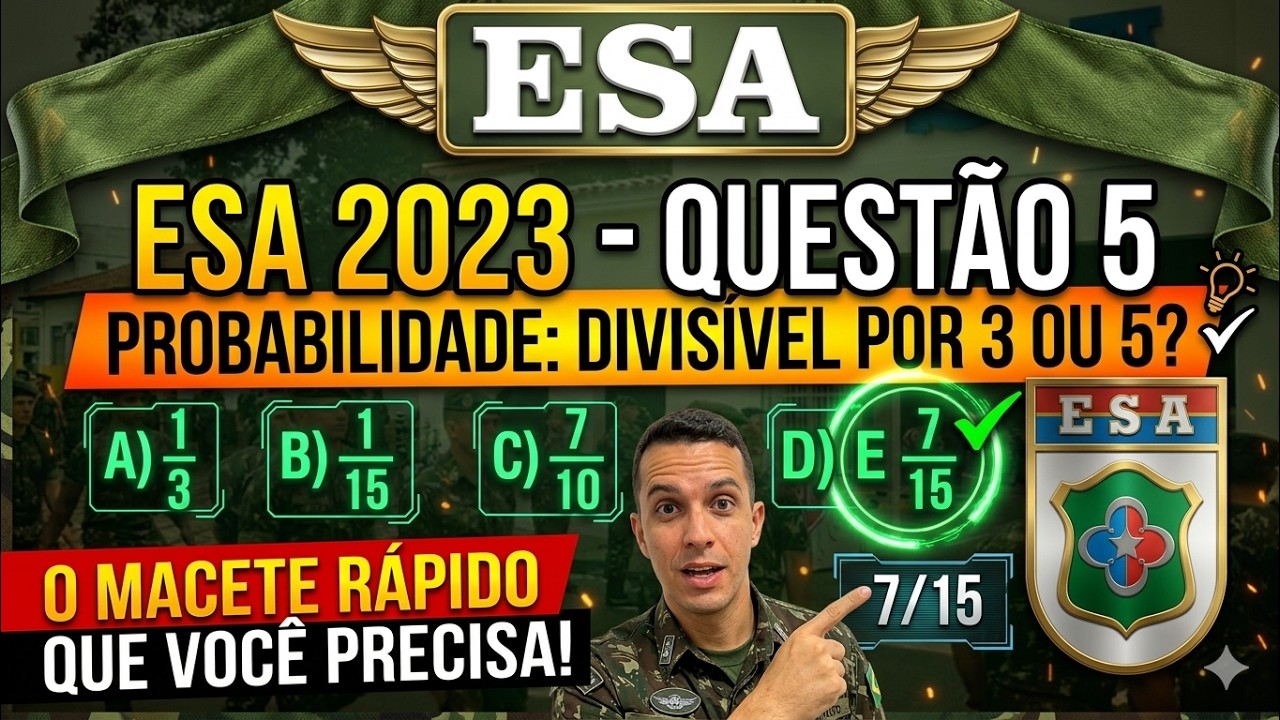 Quem errar essa, já tá me devendo....  ESA 2023, questão de probabilidade!