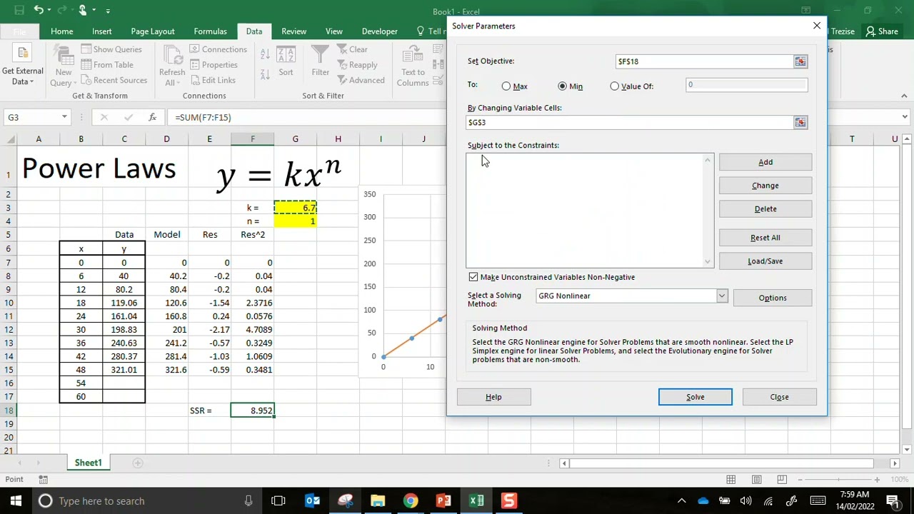 Power Law Models in Excel