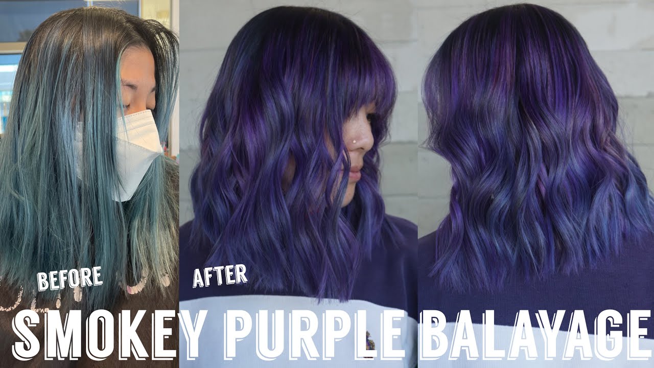 Hair Transformations with Lauryn: Purple Balayage on Dark Hair Ep. 81