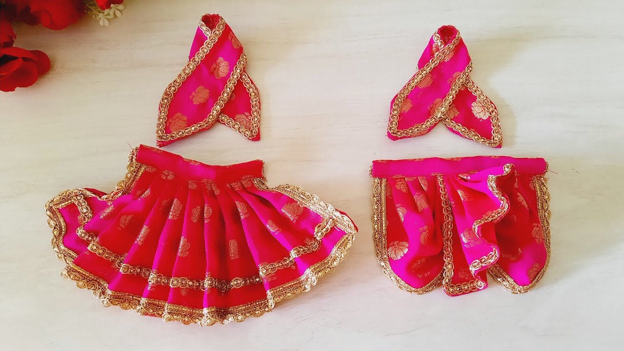 laxmi ganesh ji ki poshak for diwali/How to make dress for ganesha & lakshmi mata (7