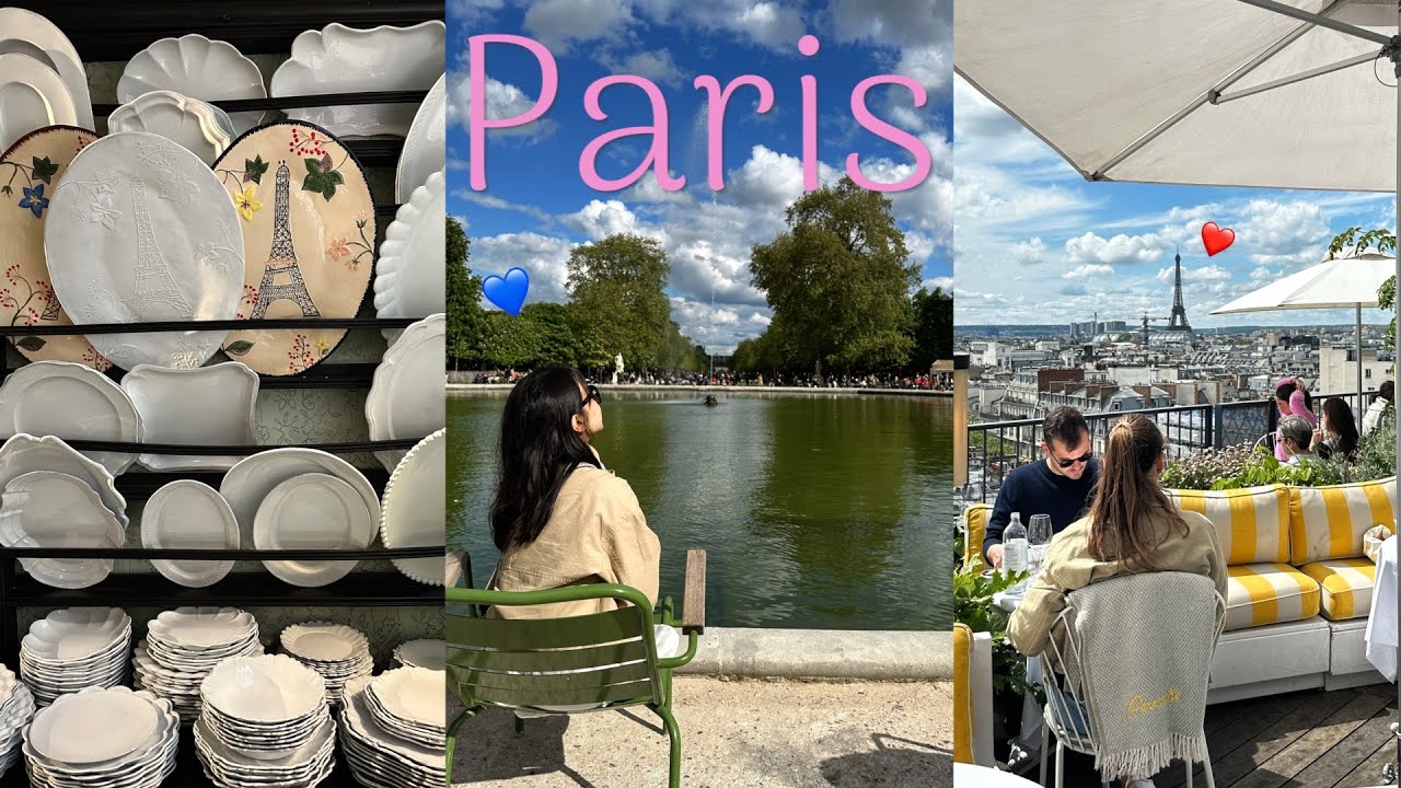 ENG) 🇫🇷파리 여행 VLOG. 파리만 세번째! 또 간 맛집 추천🍒 폭풍 쇼핑하울, 파리 백화점 쇼핑. 샤넬 에르메스 언박싱. 올림픽 준비가 한창인 파리🏅