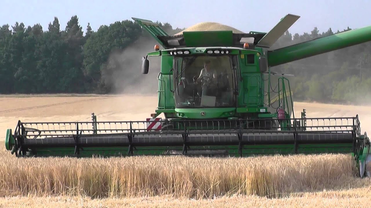 Gersten Ernte 2015 mit John Deere S 670i Rotordrescher