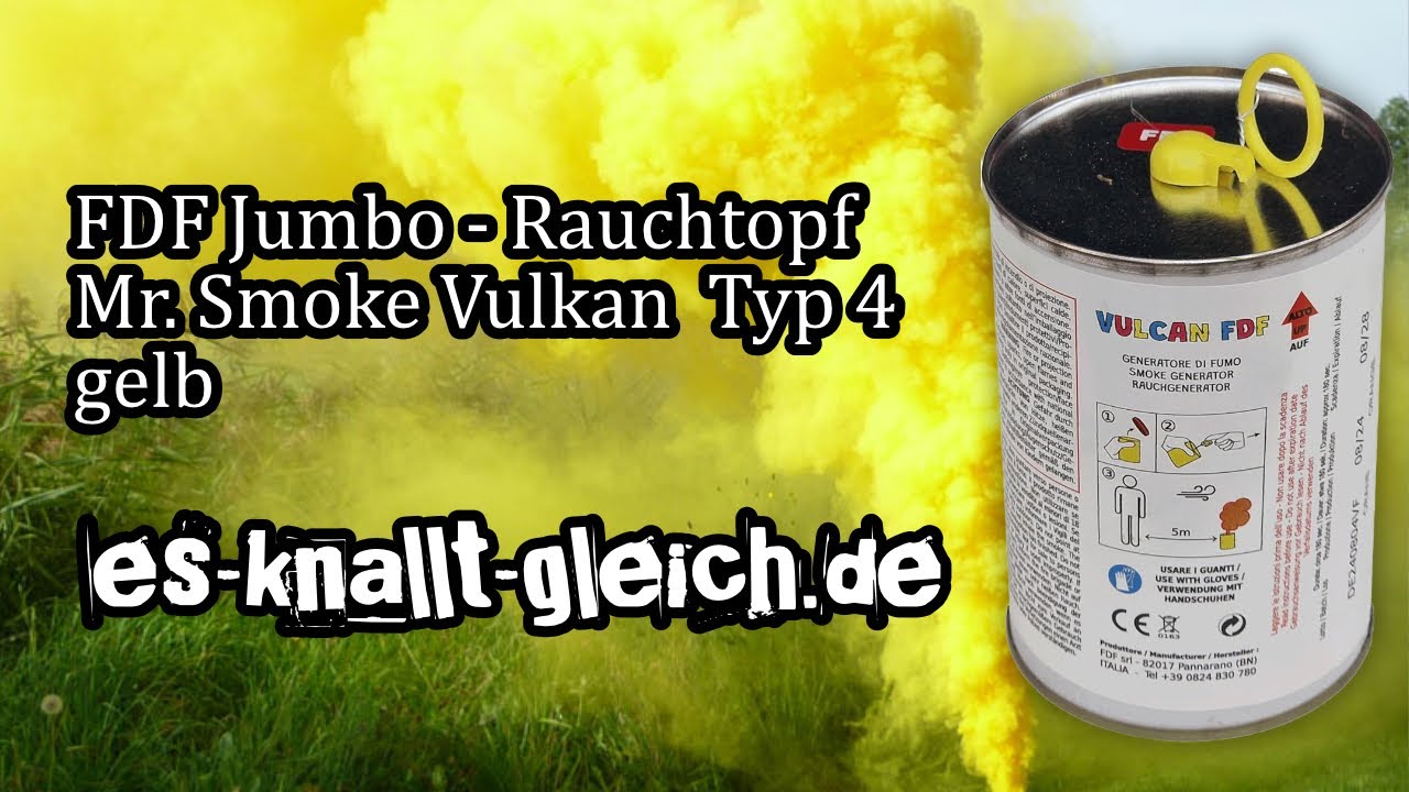 FDF Jumbo-Rauchtopf Mr. Smoke Vulkan Typ 4 in gelb