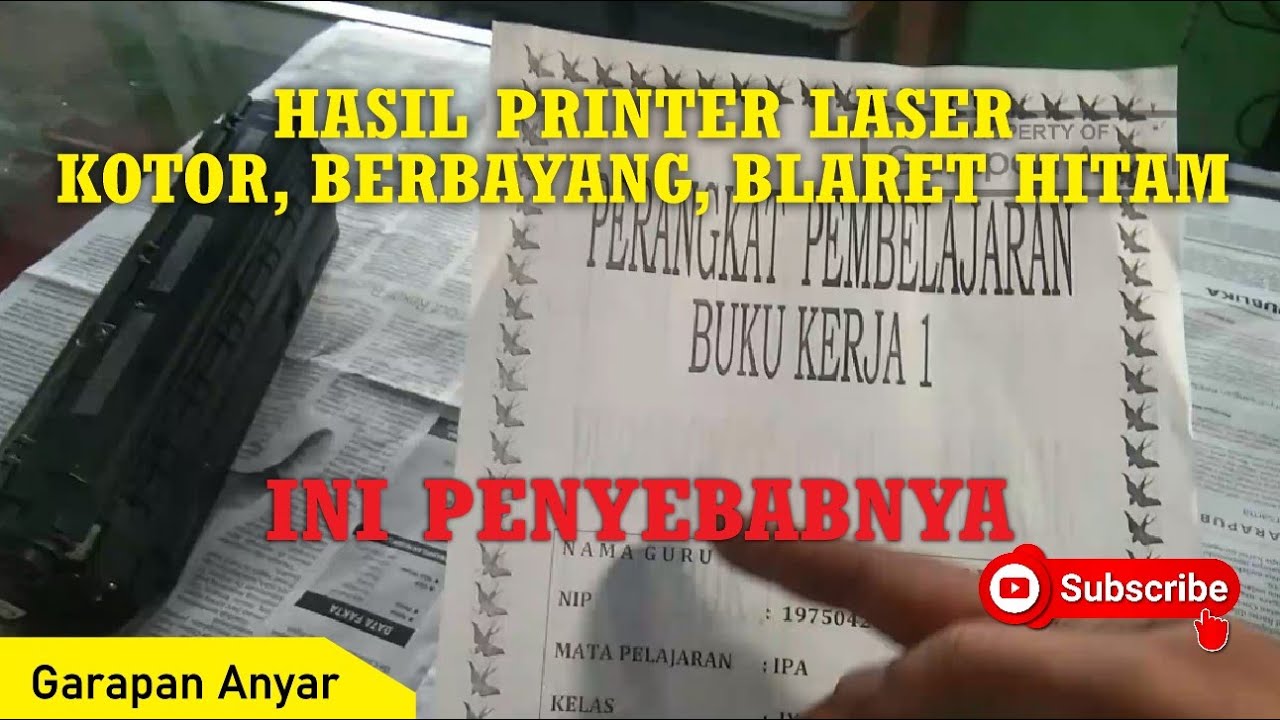 Hasil Printer Laser Kotor Berbayang Blaret Tidak Bersih