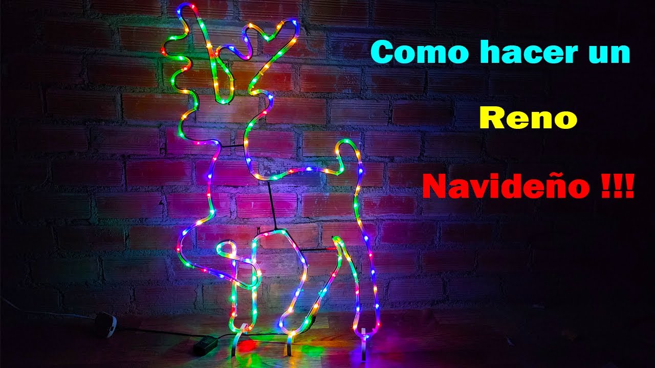🦌🎄Como hacer un reno navideño, con manguera led tricolor, Tutorial paso a paso !!!