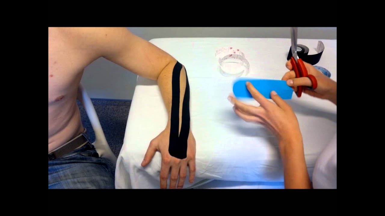 Tejpování tenisového lokte - kinesiotaping