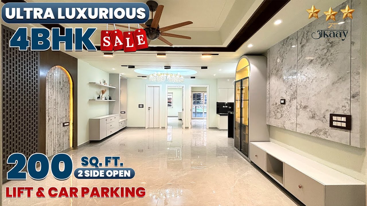 😍200गज का BIGGEST Luxury 4BHK Flat in Delhi for Sale Near Metro🚇 | 2 Side Open | Modular Kitchen
