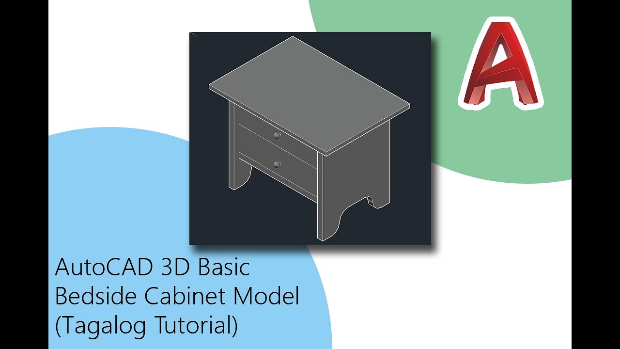 How to Make AutoCAD 3D Basic Bedside Table Model (Tagalog Tutorial)
