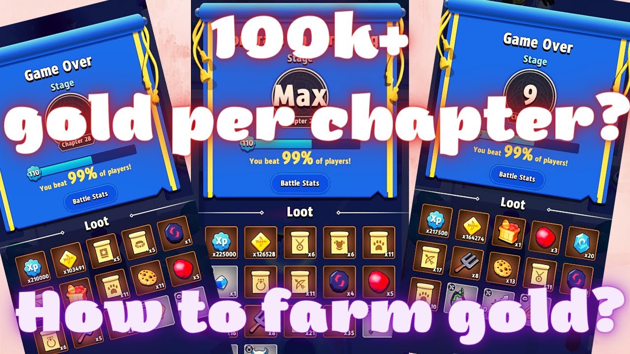ARCHERO: How to farm gold? 100k+ gold per chapter? How?
