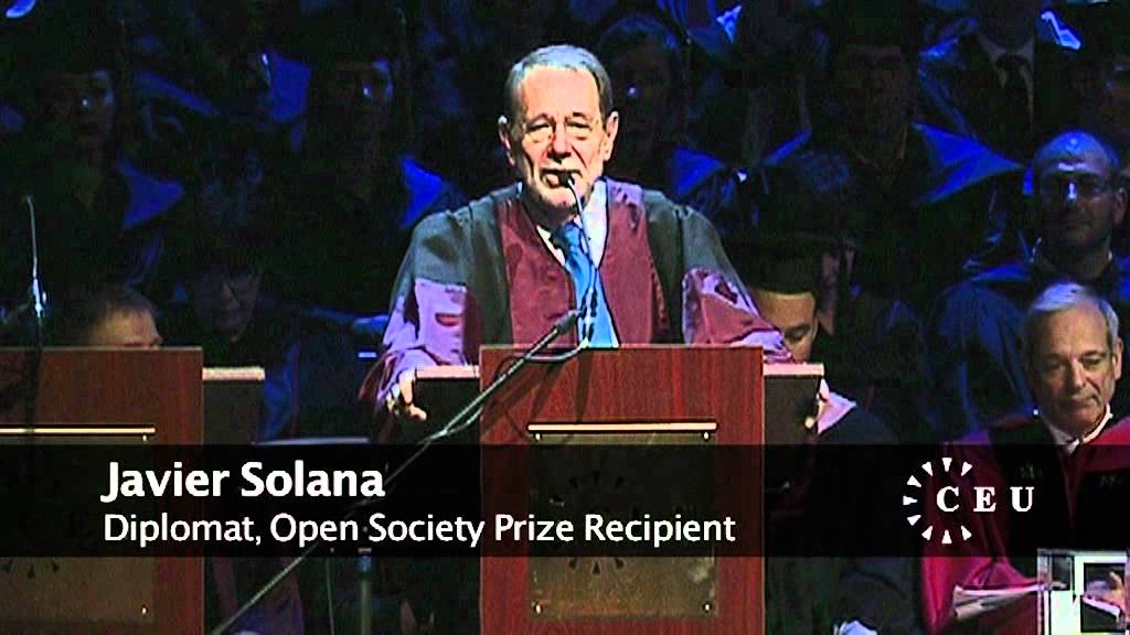 Javier Solana receives the Open Society Prize at Central European University