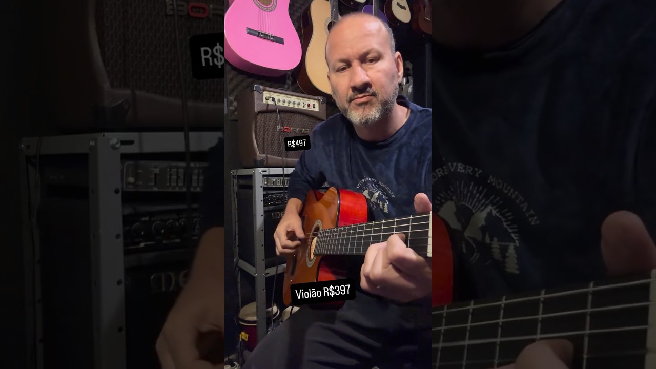 Viol&atilde;o Giannini SF14 com cordas de nylon, Amplificador pra viol&atilde;o Borne CV80 R$497