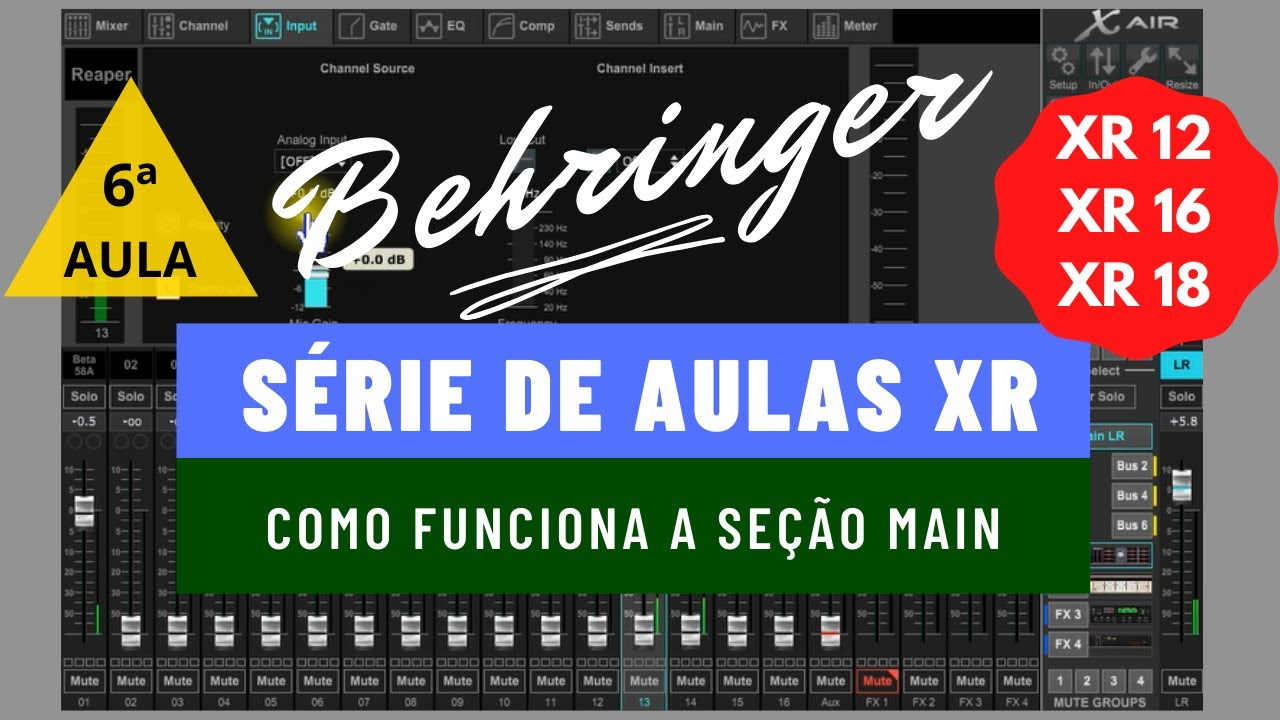 MAIN AUXILIAR BUS Behringer XR18 aba XR16 XR12 Aprenda como funciona #6