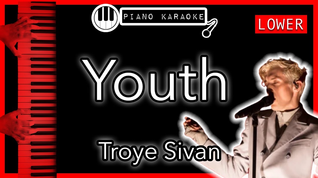 Youth (LOWER -3) - Troye Sivan - Piano Karaoke Instrumental