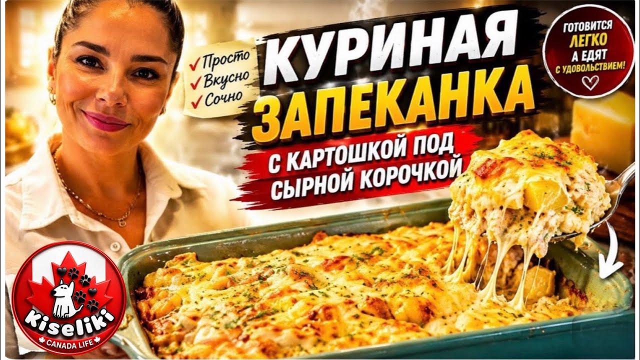 Куриная запеканка с картошкой под сырной корочкой! 