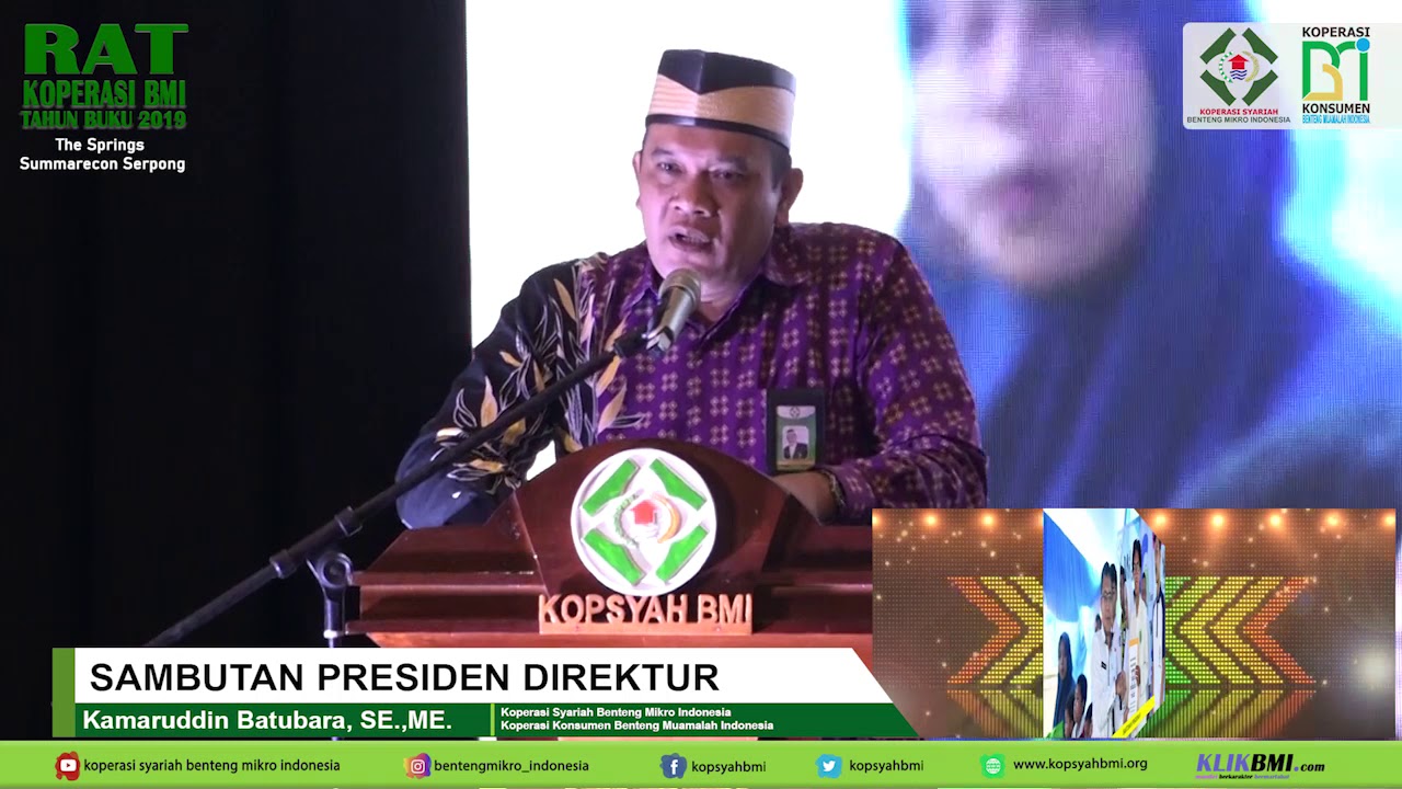 Sambutan Presiden Direktur Koperasi BMI Kamaruddin Batubara RAT Tahun Buku 2019