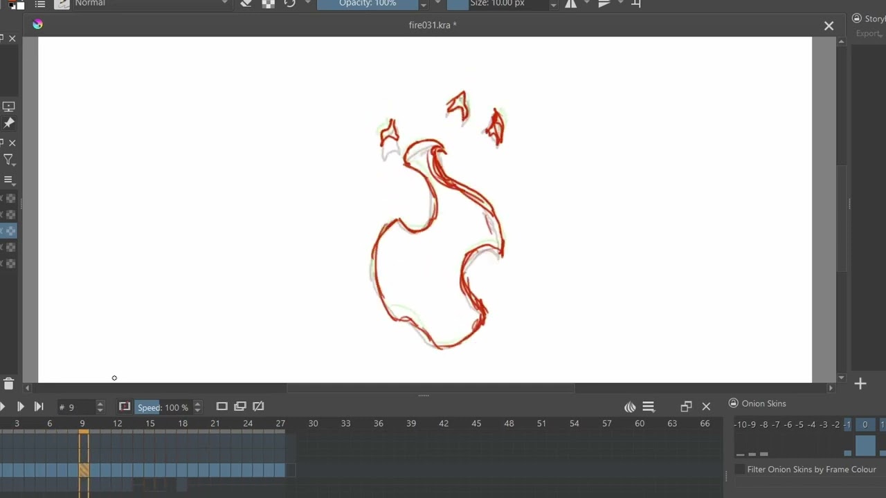 2d Fire Effect Animation. Krita