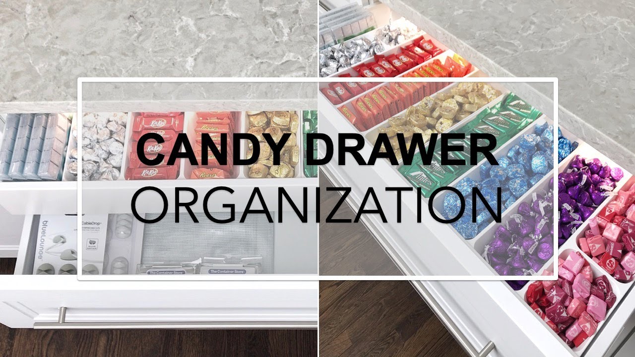ORGANIZED ROYGBIV CANDY DRAWER - Eye-catching rainbow candy drawer!
