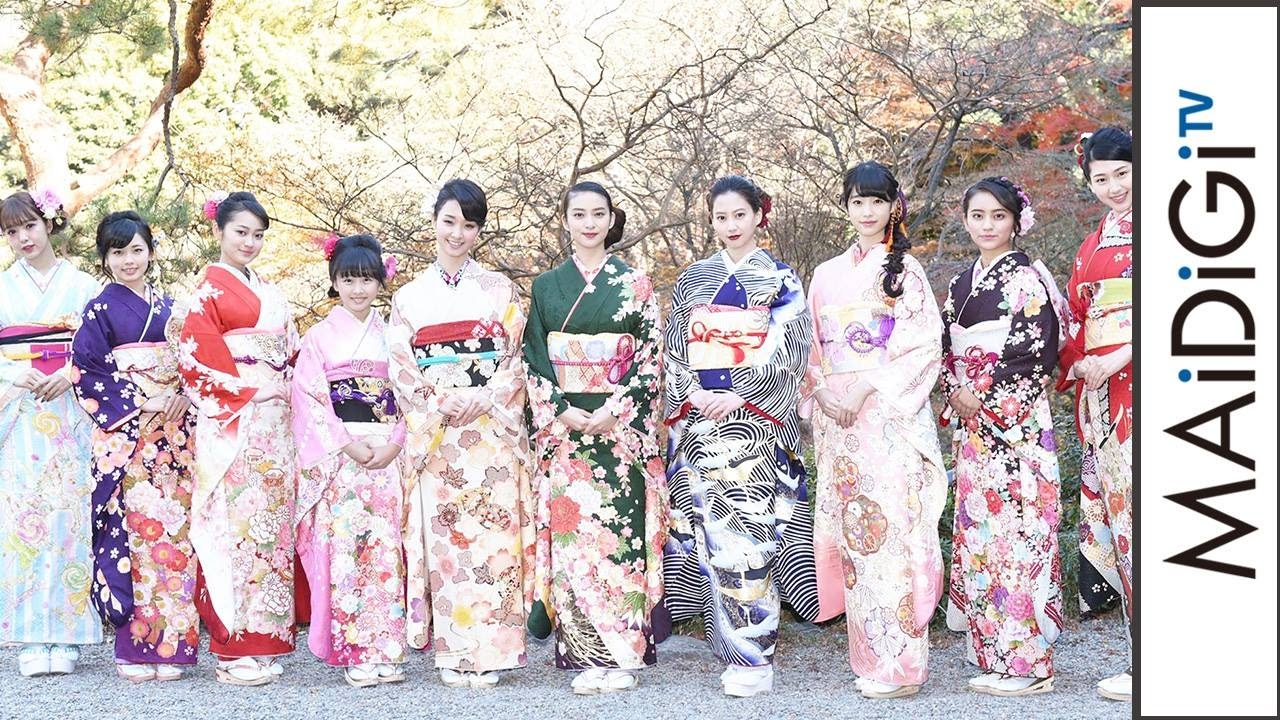 武井咲や剛力彩芽、河北麻友子らオスカー若手10人が晴れ着競演　オスカープロモーション晴れ着撮影会