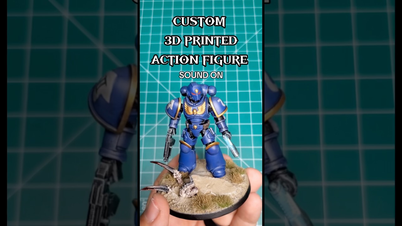 Custom Warhammer action figure! This figure is exclusively 3D printed pieces I made. #warhammer40k
