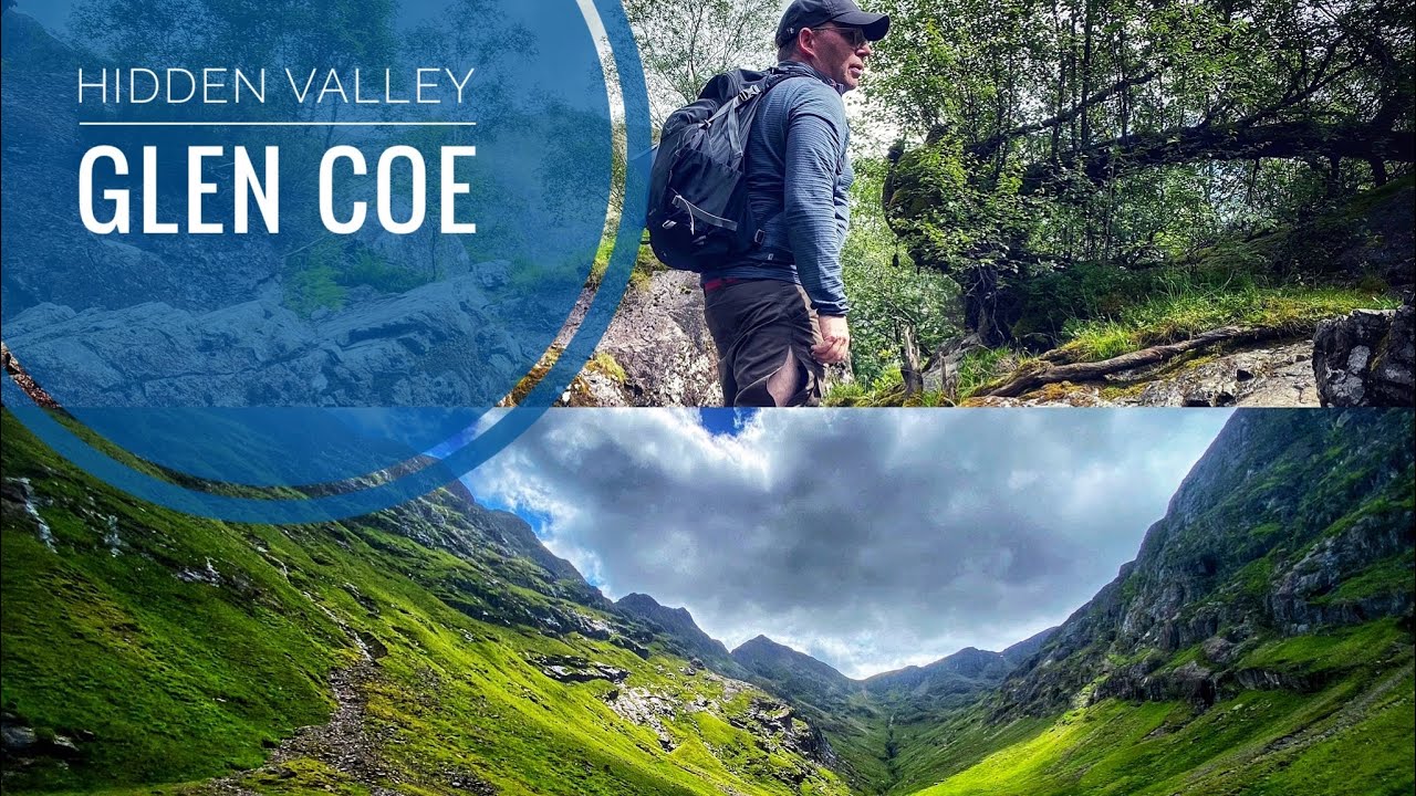 Coire Gabhail or the Lost/Hidden Valley, Glen Coe - Day Hike. Drone footage