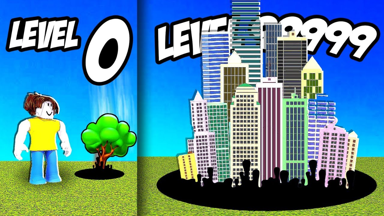 Getting MAX LEVEL BLACK HOLE in roblox hole.io