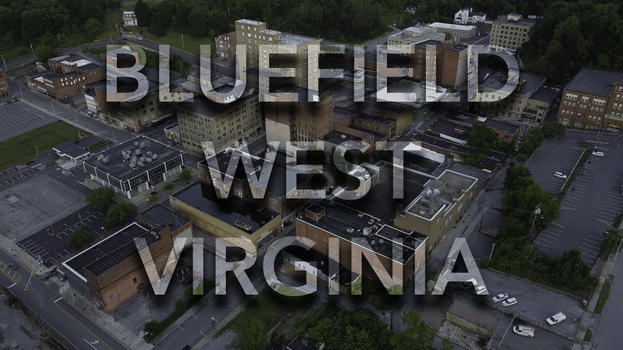 Bluefield, West Virginia - Railroad Tracks and Downtown - DJI Mini 2 - Drone Video