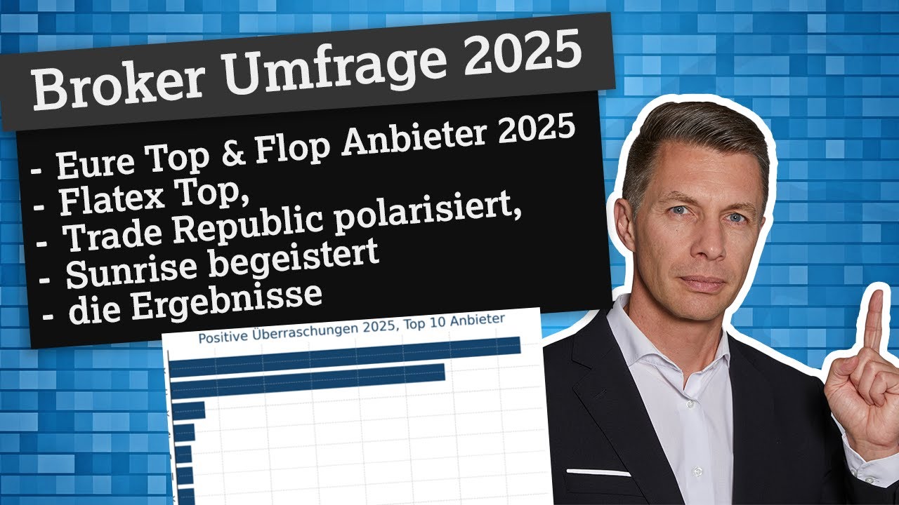 Broker Umfrage 2025: Flatex Top, Trade Republic polarisiert, Sunrise begeistert, die Ergebnisse