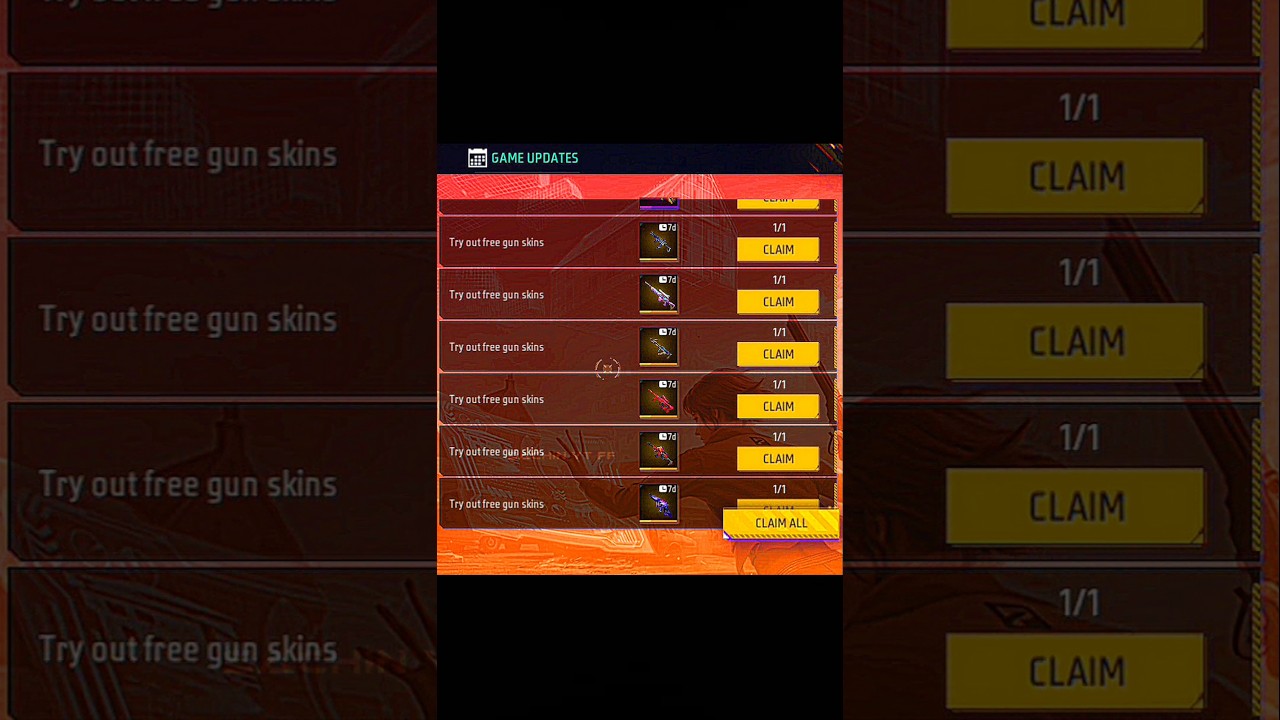 All legendary Gun skins for 7 Days #freefire #shorts claim it Before it Ends 🫡