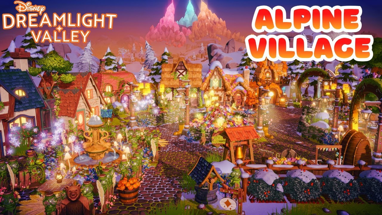COZY ALPINE VILLAGE in Wishblossom Ranch | Dreamlight Valley Speed Build