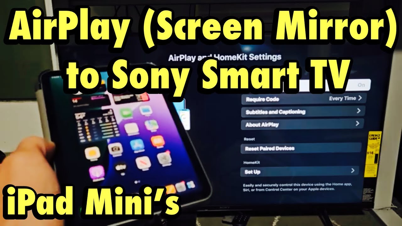 iPad Mini: Как использовать AirPlay (зеркалирование экрана) на смарт-телевизоре Sony