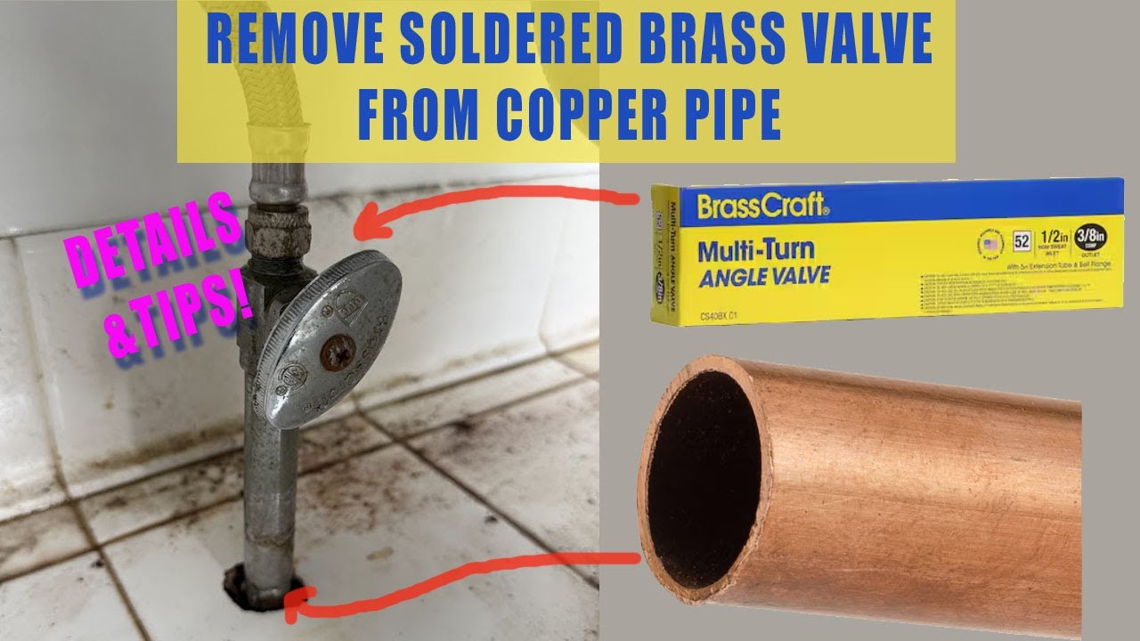 How to replace water valve that is soldered.  Remove soldered valve from copper pipe