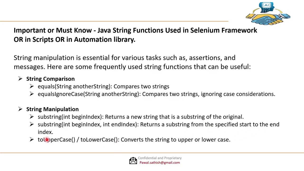Java String Functions Used in Selenium Framework