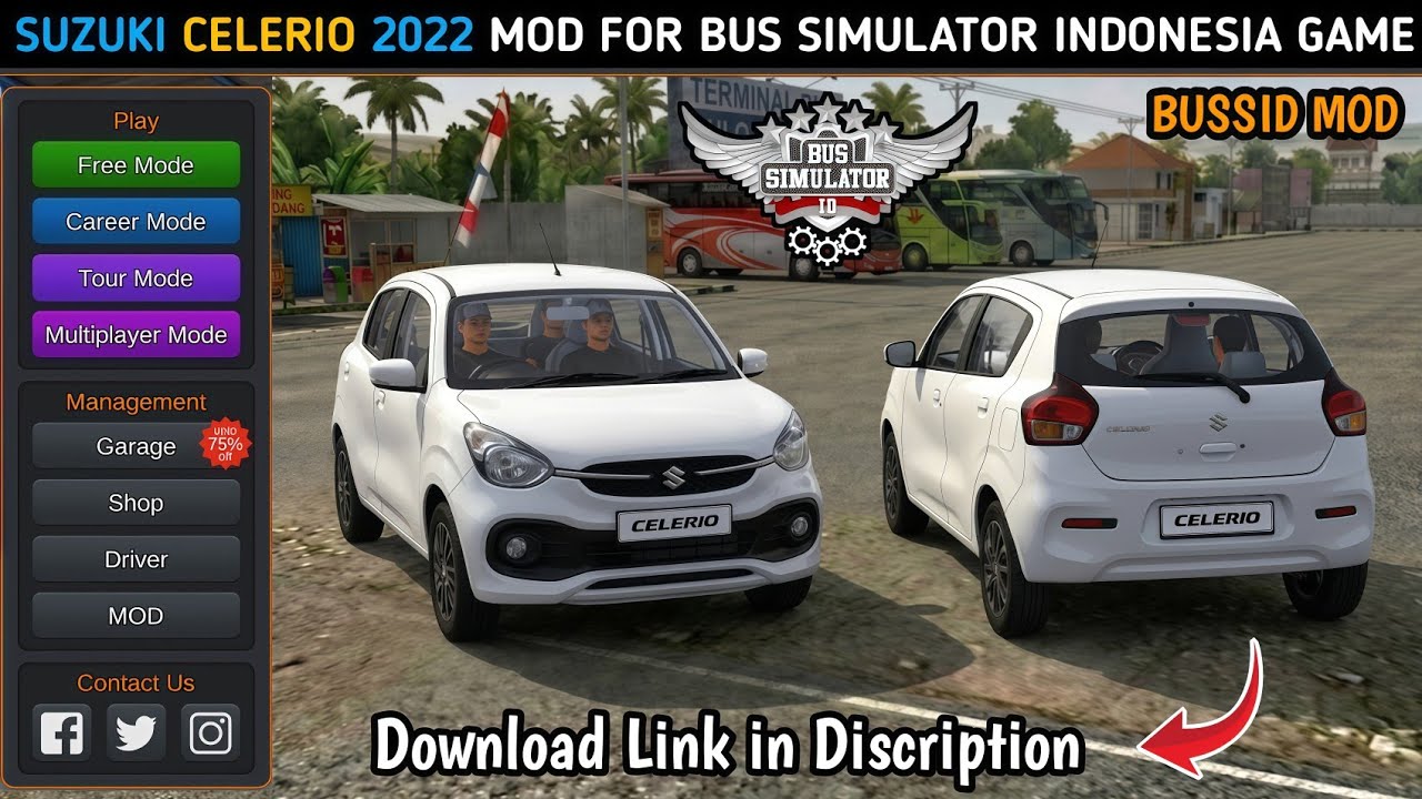 Suzuki Celerio 2022 Mod For Bussid | Bus Simulator Indonesia | Free Download | BUSSID 