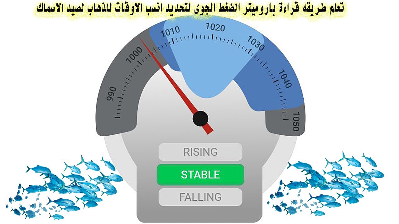 تعلم طريقه قراءة باروميتر الضغط الجوى لتحديد انسب الأوقات للذهاب لصيد الاسماك