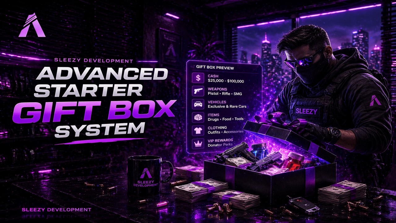Best FiveM Starter Pack Script V2 | Advanced Gift Box, Vehicle Rewards & Gender Packs