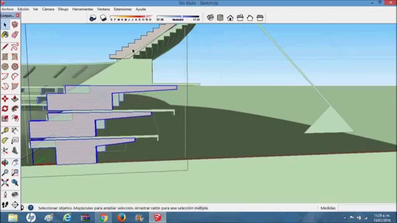 como hacer un estadio en sketchup parte 1