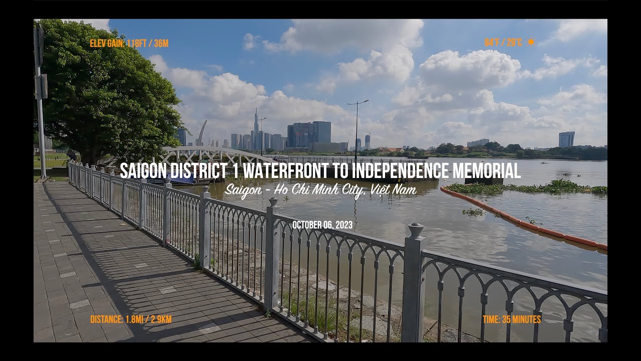 Saigon District 1 Waterfront to Independence Palace [4K] - 30 Minute Treadmill Trips 011