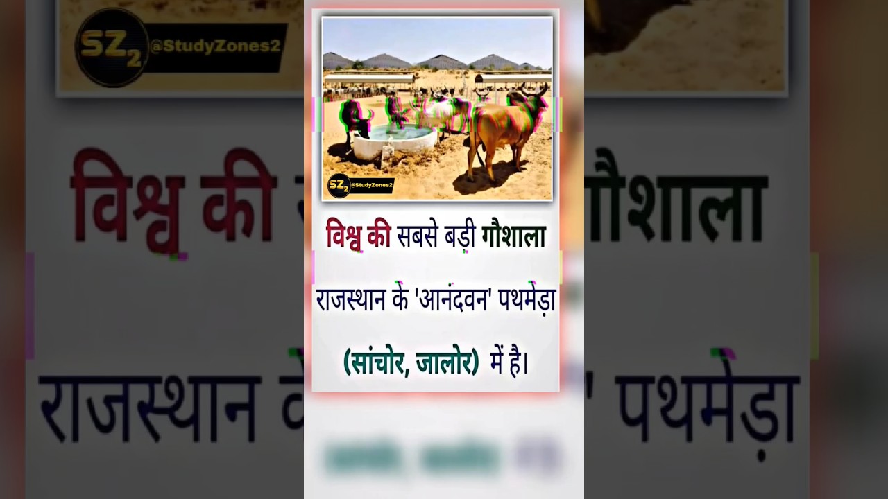 विश्व की सबसे बड़ी गौशाला 🐄 #rajasthan #rajsthangk #rpsc #rssb #ras #reet #rbse #gk #viral  #shorts