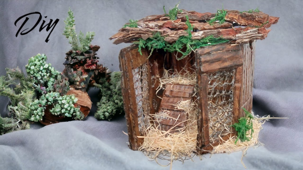 💕HAZ este INCREÍBLE GALLINERO en MINIATURA para decorar el Belén/ con Cartón y materiales reciclados