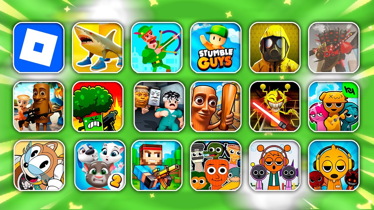 Roblox,Poppy Playtime 4,Scary Teacher 3D,Bendy Run,Scary Strange 3D,GTA VC,Stumble Guys,Free Fire