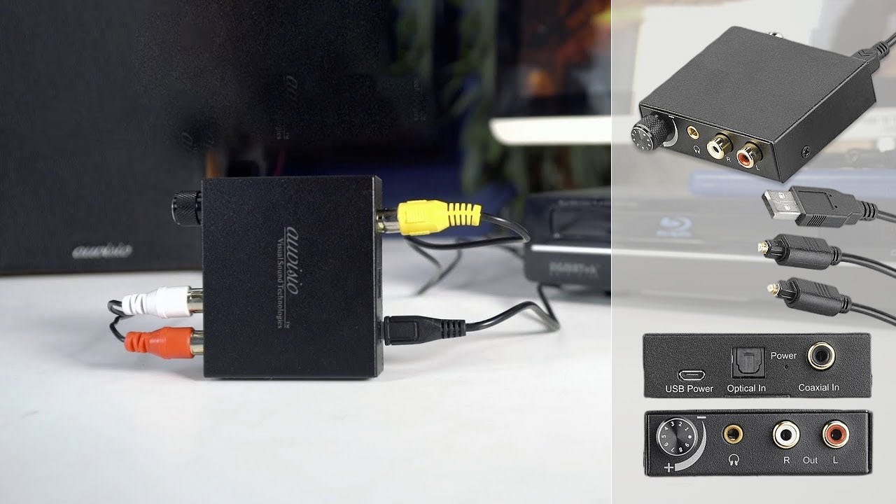 CONVERTISSEUR AUDIO NUMERIQUE vers ANALOGIQUE - cinch coaxial toslink - [PEARLTV.FR]