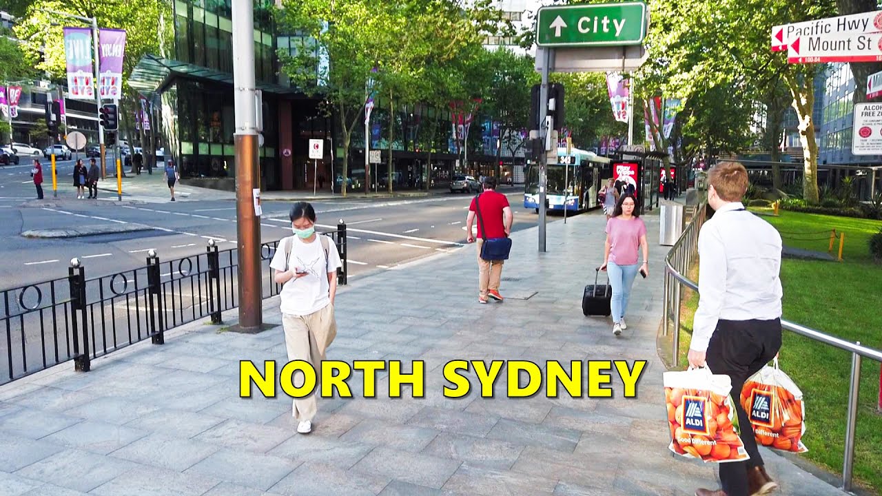 NORTH SYDNEY Walk + Underground Walk At Greenwood Plaza To Train Station & Sydney Harbour Bridge