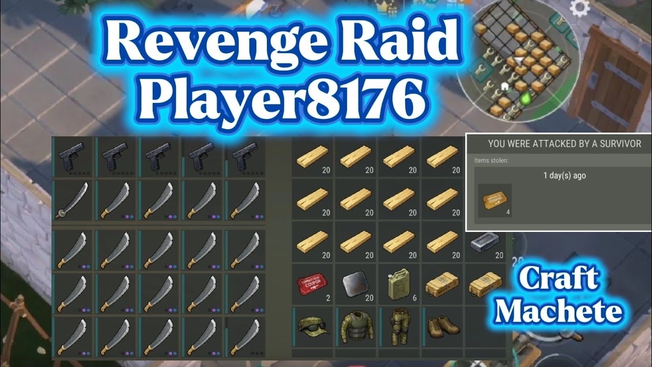 Player8176 - Crafting machete outside for less noise - Revenge Raid - Last Day on Earth Survival 