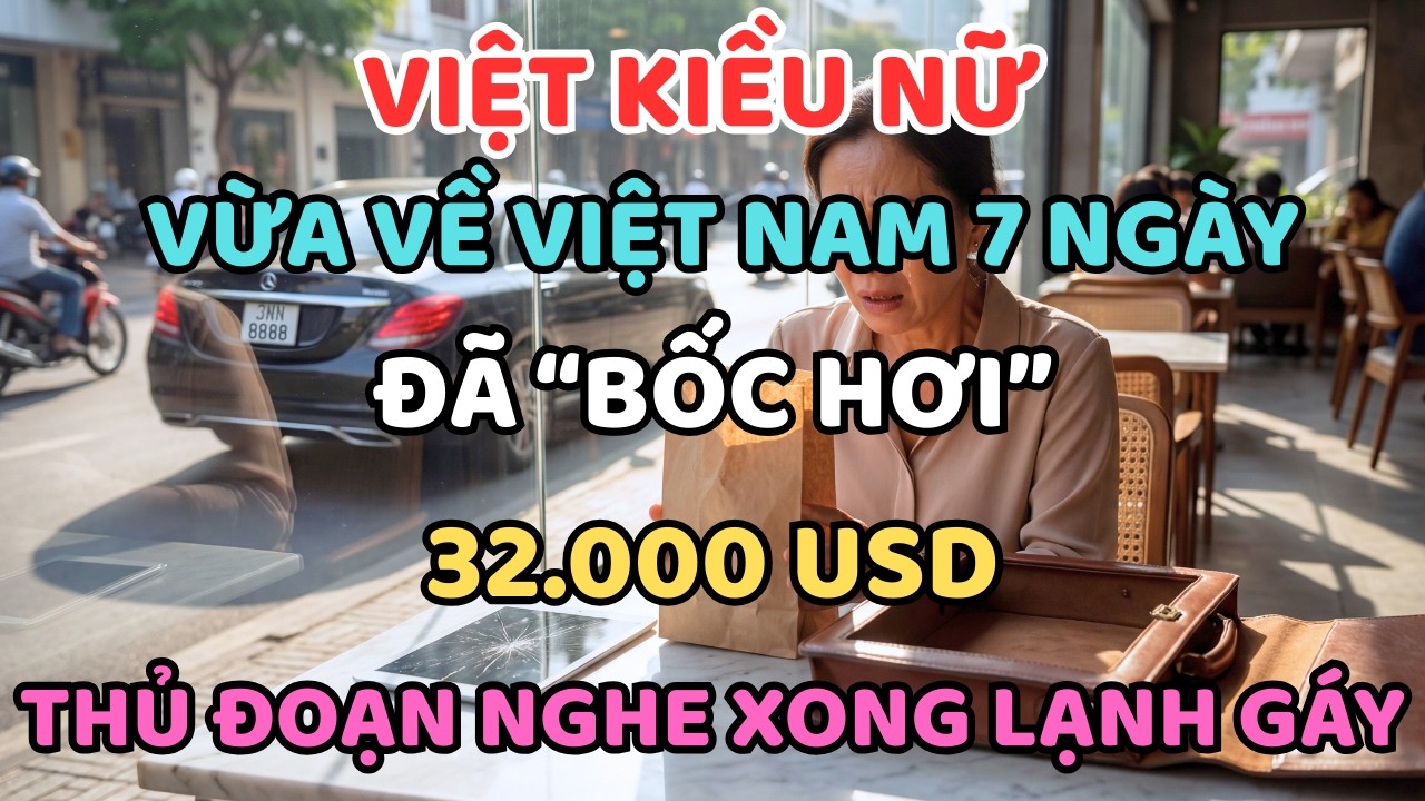 VIỆT KIỀU NỮ VỪA VỀ VIỆT NAM 7 NGÀY ĐÃ “BỐC HƠI” 32.000 USD: THỦ ĐOẠN NGHE XONG LẠNH GÁY
