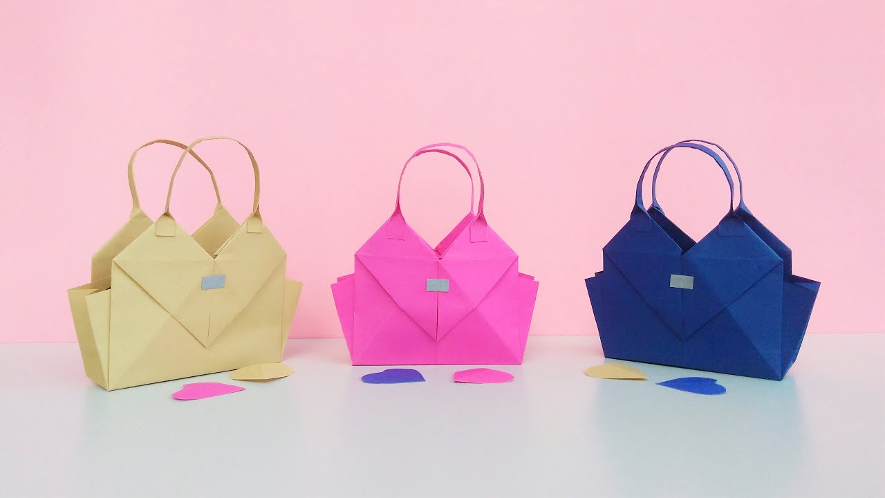 Como hacer una MINI CARTERA de papel / BOLSA de papel / How to make a paper bag / Lindas 😍