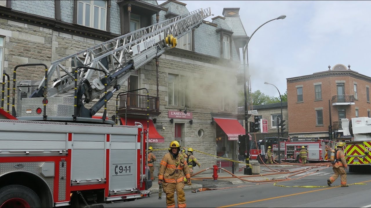 INCENDIE / FIRE / LES POMPIERS ARRIVENT / FIREMEN ARE COMING / RACHEL - SAINT-HUBERT / 10-09