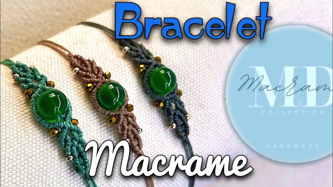 Макраме браслет с бусинами. Macrame bracelet with beads
